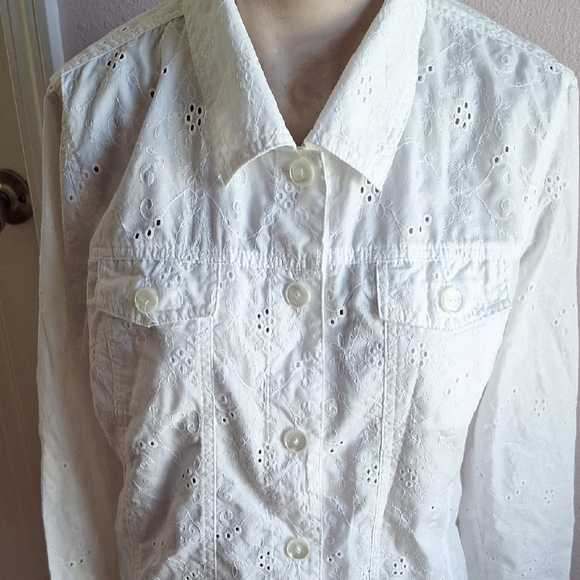 Koret White Eyelet Jean Jacket - Picture 4 of 13